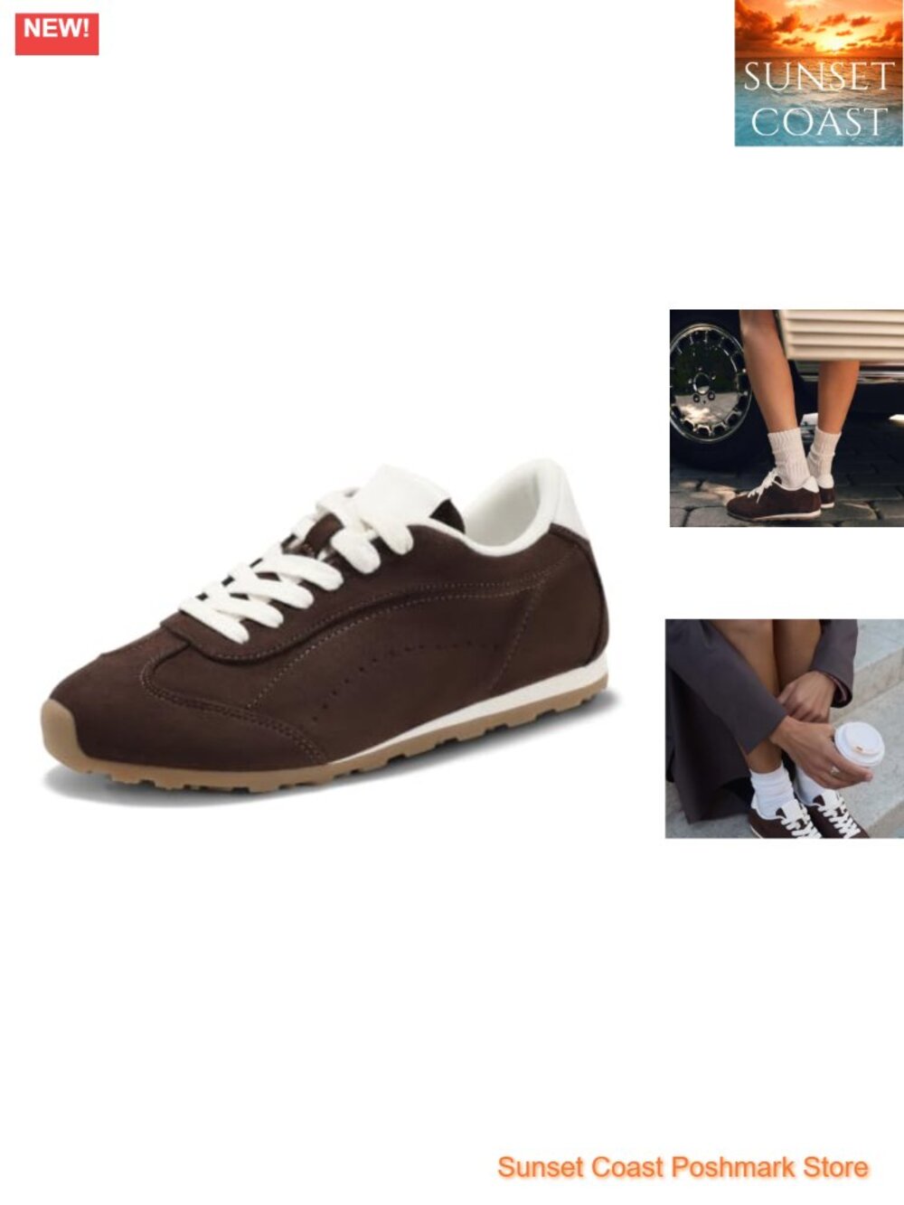 Women's Faux Suede Low Top Lace Up Fashion Sneakers Lightweight Casual Walking